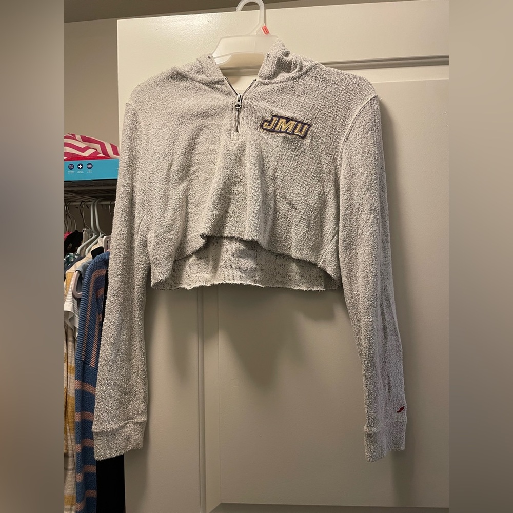 JMU Cropped Zip Up Hoodie